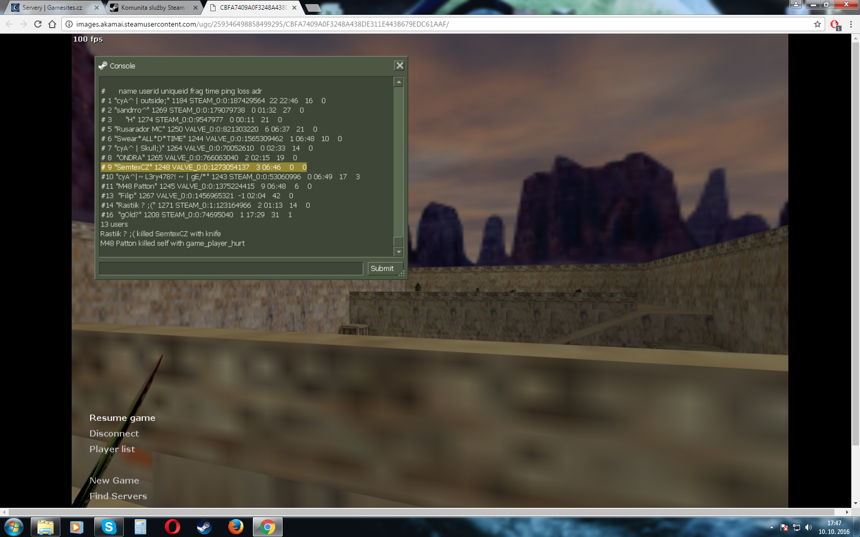 Odeslaný screenshot obrázek 
