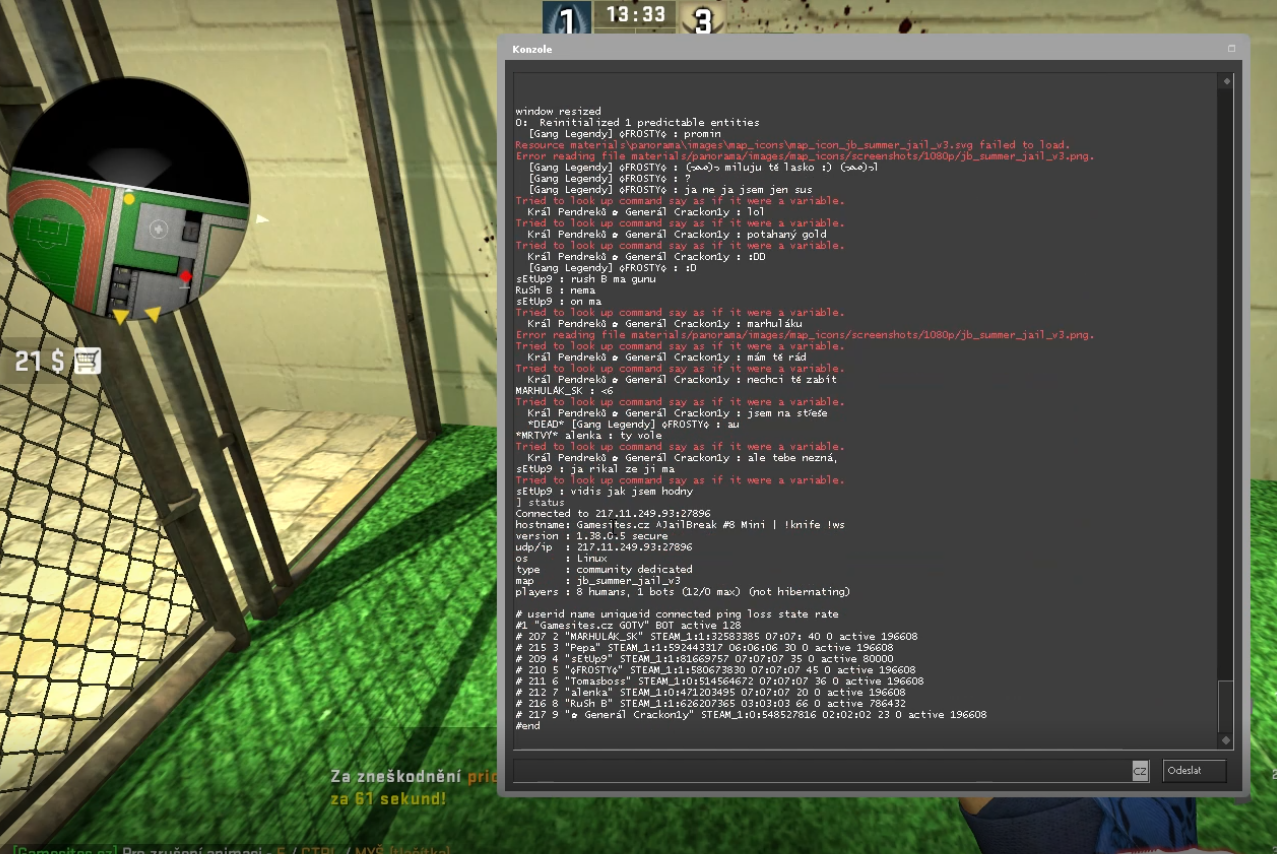 Odeslaný screenshot obrázek 