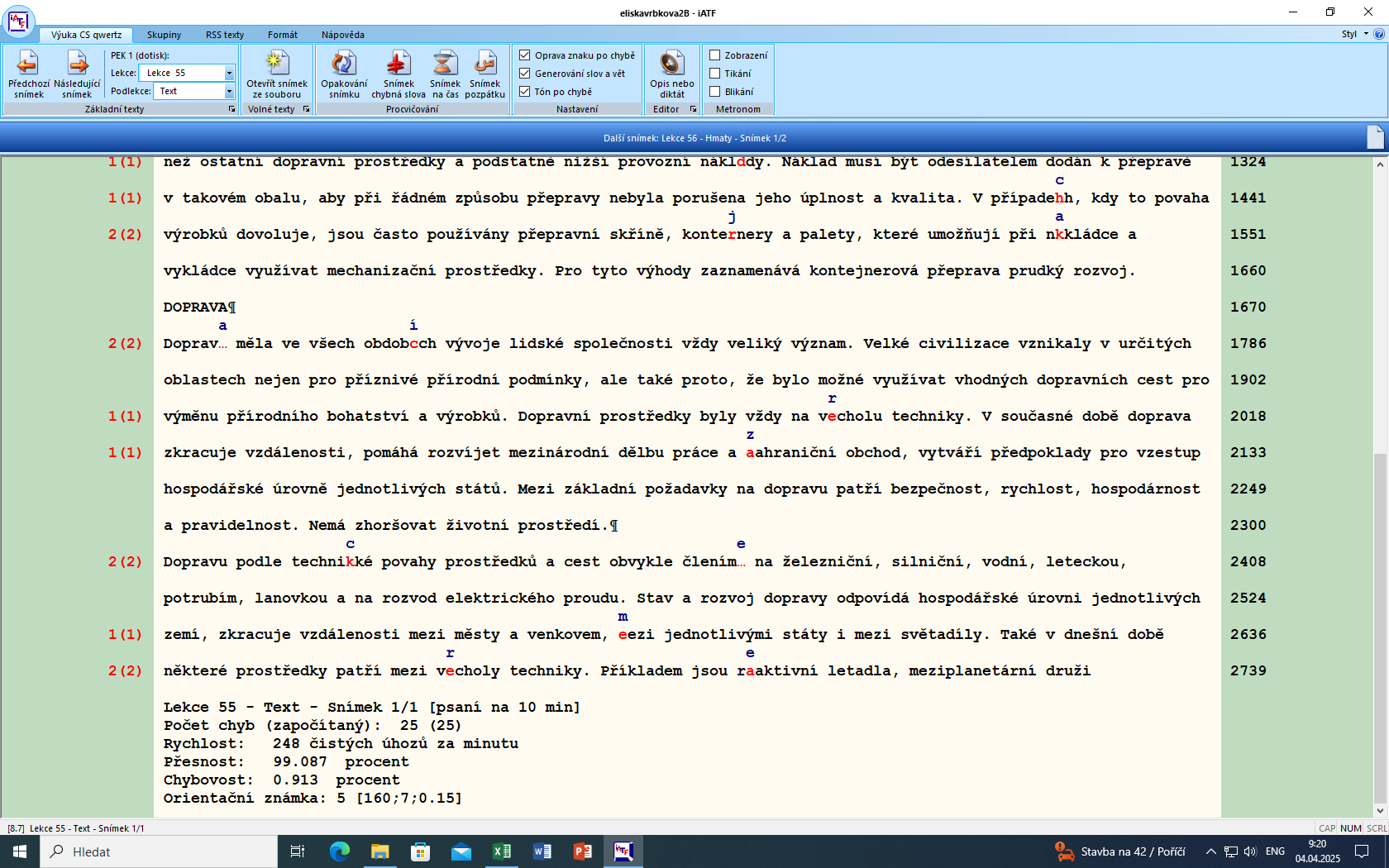 Odeslaný screenshot obrázek 